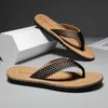 Slippers Sandals Men wear non-slip stylish flip-flops outdoor soft-soled beach sandals summer rattan grass women indoor household linen anti-slip deodorization