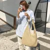 Umhängetaschen Mode Rattan Frauen gewebt weibliche Handtaschen große Kapazität Summer Strand handgefertigtes Stroh Casual Totes Geldbörsen