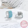 Brincos de aro 2024 Vintage Turquoise Brincho Elegante Real 925 Sterling Silver Luxury Charm para mulheres Jóias de casamento RHE858