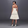 NEW! Strapless Lace Short Wedding Dress Sweetheart Knee Length Open Back Bridal Gowns Simple Cheap Dresses WG3826