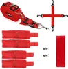 Sex Bondage BDSM Kit Restraints - 6 st -uppsättningar med justerbar handbojor Ankel manschettblindningsblock vuxna spel sexleksaker för män kvinnor par (svart)