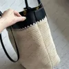 Designer -Tasche Tasche Handtaschen Luxus Strandtasche gewebt und echtes Leder kombinierter Tasche Sommer Beach großer Kapazität Einkaufstasche Achselstasche Tasche