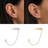 Earrings Aide 1PCS 925 Sterling Silver Single Row Diamond Ear Clip Tassel Earrings For Women Small Gold Silver Color Earrings Orecchini