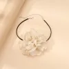 Halsband elegant sammet Big Rose Flower Choker halsband för kvinnor bröllop brud goth kort kedjekedja hals krage smycken tillbehör