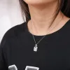 Halsband fyrkantiga minimalistiska mini Iced Out Tag Pendant Halsband för män Hip Hop Jewelry Moissanite Pendant Sterling Silver