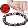 Strands Black Obsidian Natural Magnet Bracelets Fat Relief Promote Blood Circulation Anti Anxiety Weight Loss Bracelet Women Men Jewelry