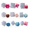 &equipments 9 Various Shape Epoxy Resin Molds DIY Crystal Epoxy Mold Triangle Dice Fillet Shape Multispec Digital Game High Mirror dice mol