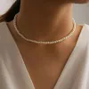 Kettingen elegante grote witte imitatie parel kralen choker sleutelbeen ketting ketting voor vrouwen bruiloft sieraden kraag nieuwe groothandel dropshippi