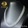 Prix de gros 14 mm 3Rows Moisanite Cubaine Chaîne 925 STERLING Silver Iced Out VVS Men Cuban Link Chain Collier