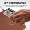 Chargers 15W Chargeur sans fil Pliant Mouspad Mouspad Mobile Phone Port Port Fast Charging Compatible avec iPhone Samsung Android