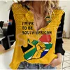 Women's Blouses Custom Name Country South Africa Flowers Flag Tattoo Streetwear 3DPrint Harajuku Women Casual Button-Down Shirts Long