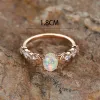 Bande Rainbow White Fire Opal Ring Opal Gold Gold Colore Small Moon Rings for Women Wedding Bands Oval Stone Engagement Gioielli