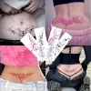 Inks 5pc/Lot Pink Love Totem Waterproof Temporary Tattoo Stickers Sexy Waist and Belly Cover Scar Female Art Fake Tattoo Butterfly
