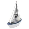 Vases Ornaments Sailing Model Seaside Ocean Decorations Miniature Boat Wood Mediterranean Ship