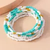 Strands Bohemian Handmade Colorful Beaded Bracelet for Women Cute Summer Beach Rainbow Flower Wristband Girls Boho Jewelry Wholesale