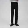 Calça masculina calça 2024 primavera verão fino zíper solto moda casual homem coreano confortável cor sólida cor bonita a66