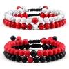 BANGLE 2 pezzi/set Braccialetti di perline rossa Tigre naturale Eye Stone Roccia Roccia fatta a mano Braceletsbangle Braceletsbangle Women Charm Gioielli