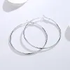 Earrings Aravant 925 Sterling Silver 50MM 60MM 70MM 80MM Hoop Earring For Women Wedding Jewelry Gift