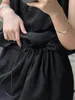 Casual Dresses 2024 Summer Women Vintage Minimalist Style Sleeveless Waist Black Ladies Korean Fashion Elegant Mini Dress Sexy Outfit