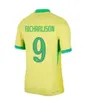 2024 Brasilier Endrick Soccer Jerseys Långärmad spelversion Camiseta de Futbol Neymar JR Football Shirt G.Jesus 24 25 Vini Jr Casemiro Brasil Maillots Football