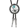 Laço amarra o cowboy ocidental de cinco pontas de cinco pontas bolo tie e feminino colarinho de colarinho de pinheiro natural de pinheiro