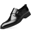 British Luxury Casual Men Business Chaussures en cuir Marque de mode extérieure Antisiskide Forme Formal Italian Homme Wedding Flats Chaussures