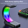 Chargers Multifonctionnel Wireless Charger Stand Stand Ectone Holder RGB Light Fast Charging Dock Station pour iPhone 14 13 12 Iwatch