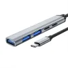 Nav 1/2/3pcs USB 3.0 nav 4 portar aluminium typcc till USB 3.0 nav 5Gbps höghastighet multi typ c splitter ultraslim otg adapter för pc