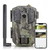 Caméras 4G Camera de jeu de sentiers cellulaires 26MP 1080p avec carte SIM envoie des photos au téléphone portable, 2,0 "LCD pour la surveillance de la faune en plein air