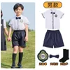 Ensembles de vêtements Kindergarten Uniform Summer Summer Primary SCHOOL Sports à manches courtes Rencontrez le style britannique