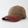 Bollmössor Vintage Color Matching Baseball Cap Spring och Summer Outdoor Sunscreen Versatile Show Face Face Small Denim Hats For Men Women