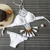 Bikini de maillots de bain pour femmes Spliètes en tricot Bohème fait à la main Monokini Biquini en deux pièces de maillot de bain dames