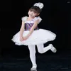 Perfection de ballet de paillettes coloré pour enfants robe de danse de danse de la fille de la fille Rainbow Tutu Jupe blanche princesse blanche