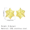 Stud Earrings Kinitial Halloween Stainless Steel Spider Web Earring Men Women Punk Jewelry Gift