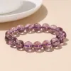 Strands JD 7A Top Quality Natural Brazilian Ice Amethyst Strand Bracelet Women Charm Round Bead Reiki Healing Energy Yoga Wrist Jewelry