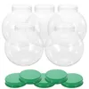 Bouteilles de rangement 5 pcs Jar de bonbons de Noël contenant des contenants en plastique transparent en papier en forme de boule en forme de baule la boisson de l'emballage pour animaux de compagnie