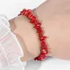 Bangle Irregular Red Corals Chip Bracelets Natural Gravel Stone Bracelets Lucky Reiki Energy Simple Bracelet For Women Bracelet Jewelry