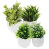 Fleurs décoratives 4 pcs plante artificielle en pot de fausses plants de bonsaï ordes intérieures de faux bureau décor