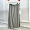 Casual Women Skirt Dress Elastic Waist Letter Luxury Designer Skirts Summer Elegant Fashion Daily Gray Black Skirts