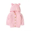 セーター624ヶ月の幼児用の新生児セーターコートカジュアルソリッドコート秋、女の子のための暖かいジャケットを維持