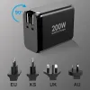 Laddare TQUQ 200W GAN USB C Wall Charger Power Adapter, 4 Port PD 100W 65W PPS QC5 45W SCP för bärbara datorer MacBook iPad iPhone Samsung Xiaomi