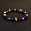 Bangle mannen armbanden 10 mm natuursteen zwart onyx tijger oog hematiet kralen armbanden voor vrouwen magnetische gezondheidsbescherming armband