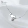 Halsketten Modian Strahlung CZ Little Ball Schöne Katze Sterling Silber 925 Anhänger Halskette für Frauen verstellbare einfache Halskette feiner Schmuck