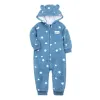 One-Pieces-Streifen-Baby-Jungen Langhülle Kapuze-Overall Neugeborene Mädchen Winterkleidung 2021 Neugeborenes Gesamtkostüm 624 m Baumwolle+Fleece Reißverschluss