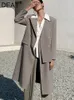 Kvinnors dike rockar Fashion Coat Laple Löst lapptäckbälte midja långärmad grå vindbrytare kvinnlig vår 2024 17a2732