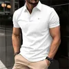 Summer Mens Casual ShortSleeved Polo Office Office Fashion Filater Colrarr Tshirt Vêtements respirants 240423