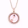 Hip Hop Memory Photo Diy Rotable Double Sided Micro Set Zircon Chaoren Round Small Pendant