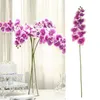 Fleurs décoratives 2 tiges de 38 "de haut blanc / violet artificiel Bouquet d'orchidée de soie réelles en bois choix floraux décorations de mariage pour la réception