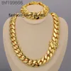 Cadena Cubana Hurtowa biżuteria Hip Hop luksus 14K 18K 24K prawdziwy złoto Pleted Solid Solid Miami Cuban Link Naszyjnik dla mężczyzn XYMP 5H02 RF40 RKLI