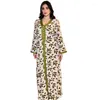 Vêtements ethniques Habille musulmane Femmes Maxi Robes Summer Satin Casual Satin Abayas Feme Femme Loose Printe Print Floral Robe